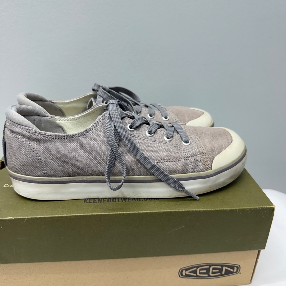 Keen Elsa III Gray Canvas Lace Up Sneakers Womens 9 Low Top Shoes 1020474 - Picture 4 of 10